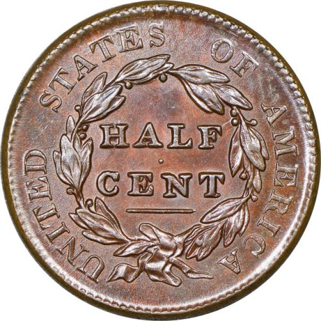 Монета Classic Head Half Cent, ½ цента 1829, США, США