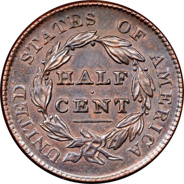 Монета Classic Head Half Cent, ½ цента 1828, США, США