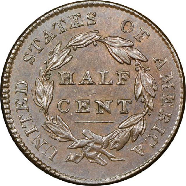 Монета Classic Head Half Cent, ½ цента 1825, США, США