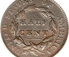 Монета Classic Head Half Cent, ½ цента 1811, США, США