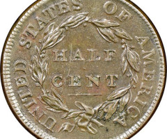 Монета Classic Head Half Cent, ½ цента 1810, США, США
