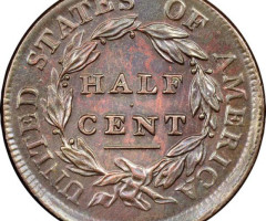 Монета Classic Head Half Cent, ½ цента 1809, США, США