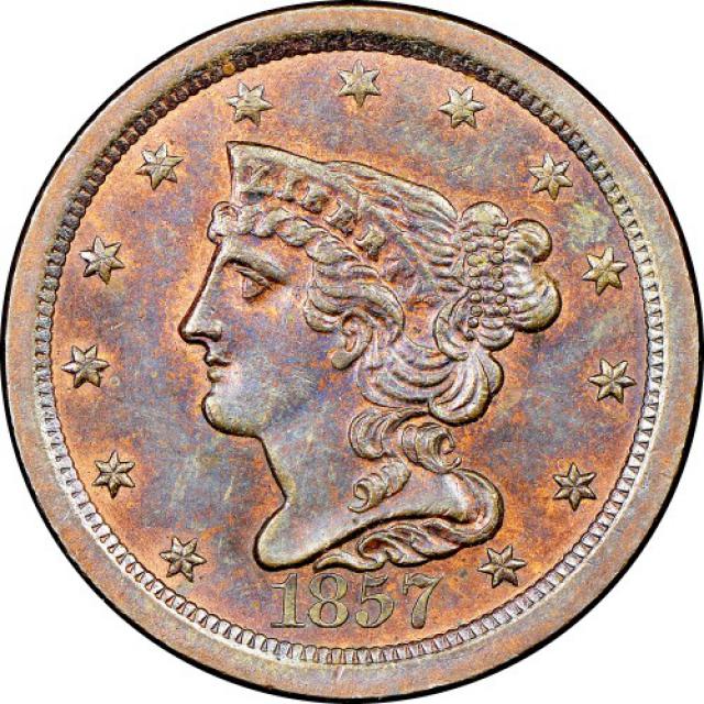 Монета Braided Hair Half Cent, ½ цента 1857, США, США