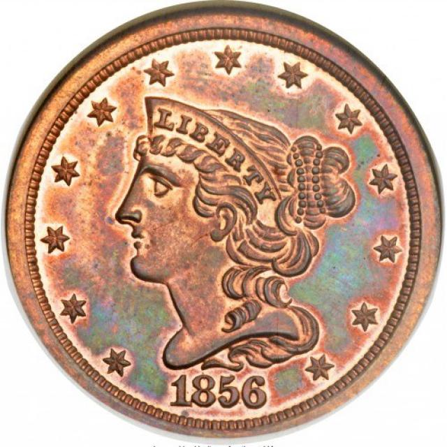 Монета Braided Hair Half Cent, ½ цента 1856, США, США