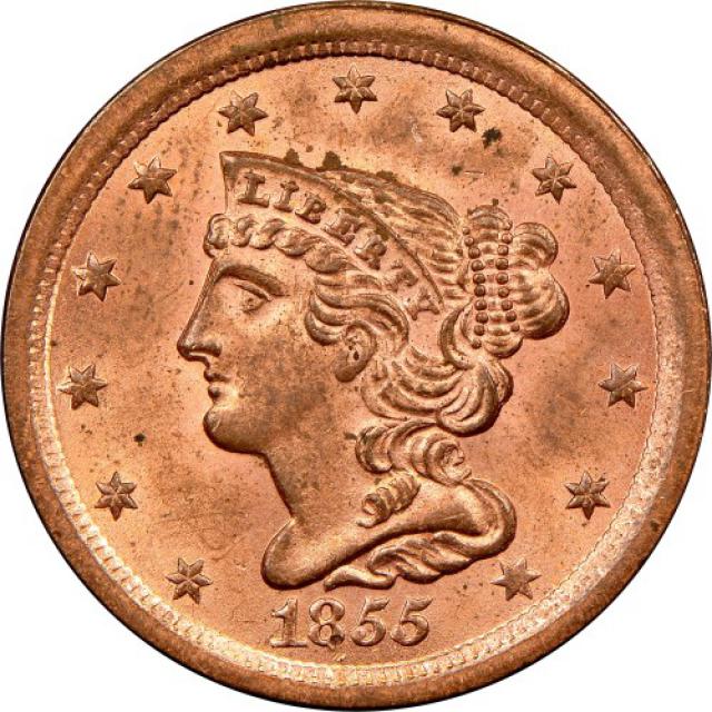 Монета Braided Hair Half Cent, ½ цента 1855, США, США