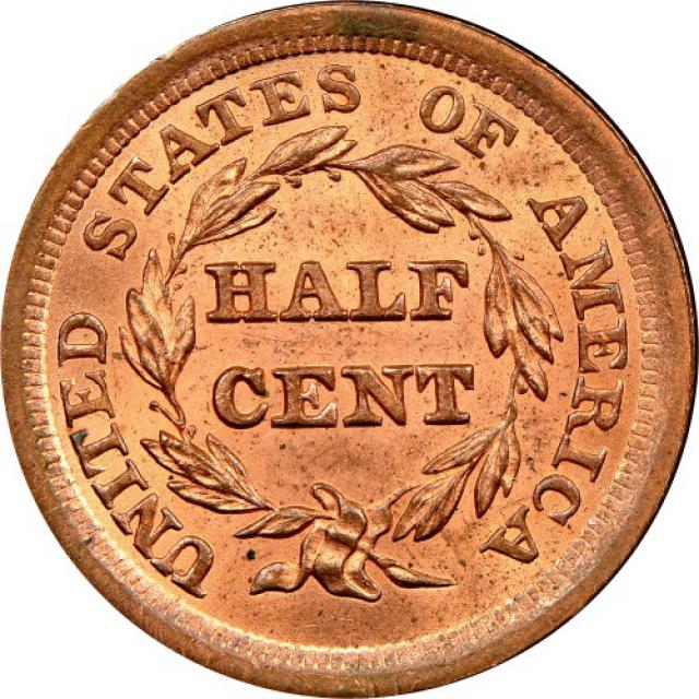 Монета Braided Hair Half Cent, ½ цента 1855, США, США