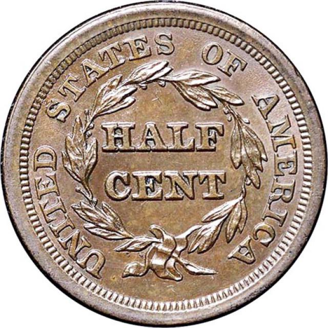Монета Braided Hair Half Cent, ½ цента 1854, США, США