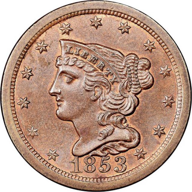 Монета Braided Hair Half Cent, ½ цента 1853, США, США