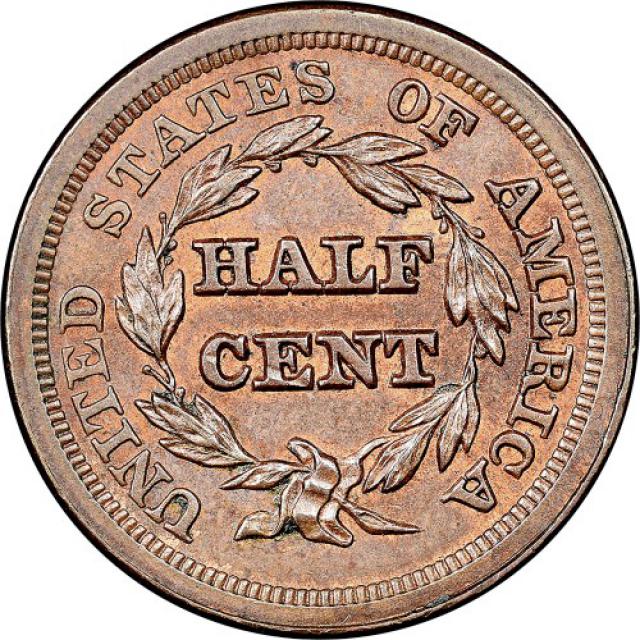 Монета Braided Hair Half Cent, ½ цента 1853, США, США