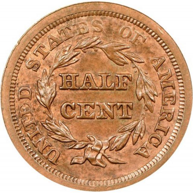 Монета Braided Hair Half Cent, ½ цента 1851, США, США