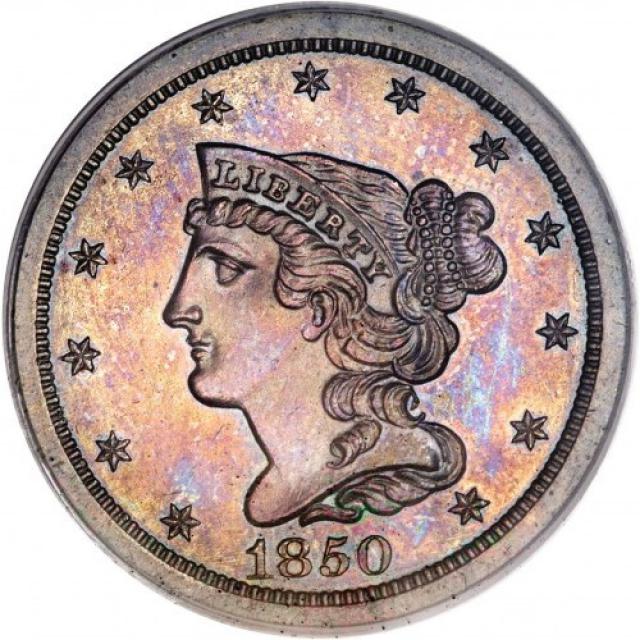 Монета Braided Hair Half Cent, ½ цента 1850, США, США