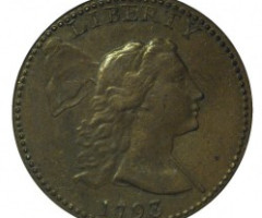 Монета Liberty Cap Cent, 1 цент 1793, США, США