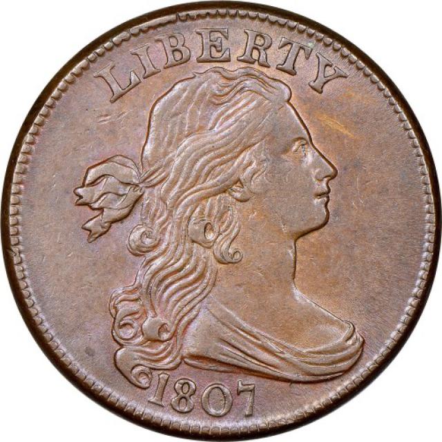 Монета Draped Bust Cent, 1 цент 1807, США, США