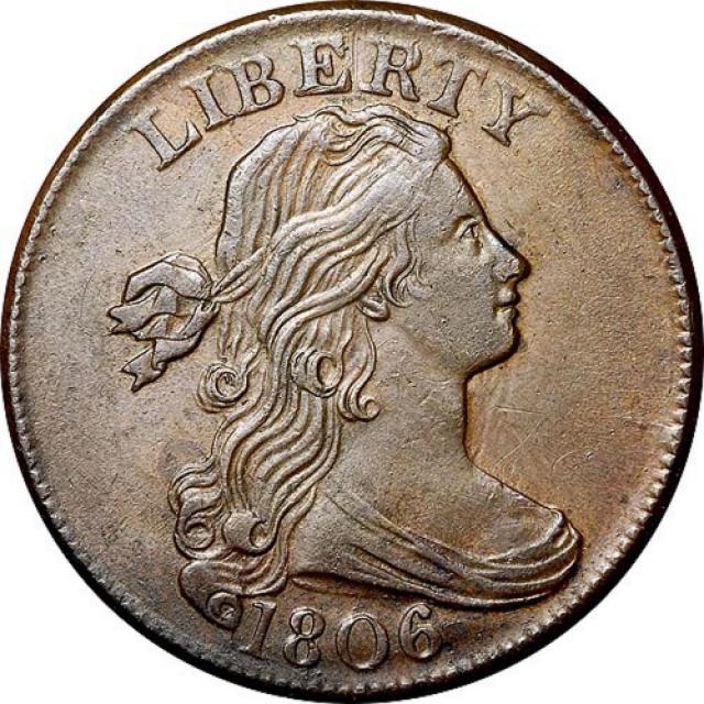 Монета Draped Bust Cent, 1 цент 1806, США, США