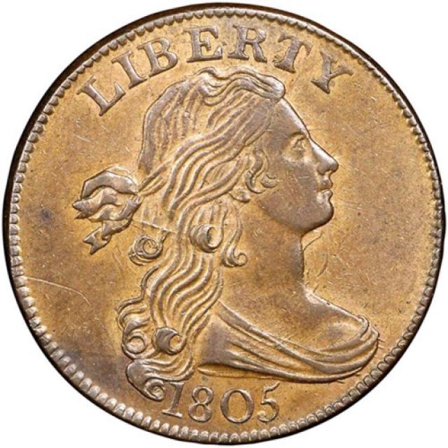 Монета Draped Bust Cent, 1 цент 1805, США, США