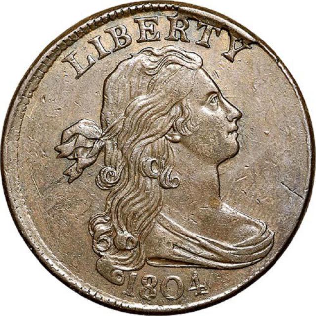 Монета Draped Bust Cent, 1 цент 1804, США, США