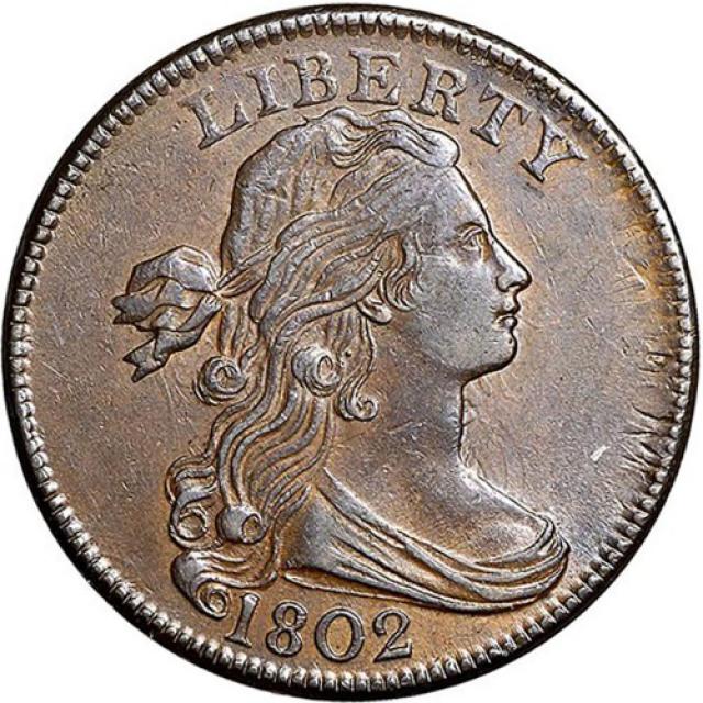 Монета Draped Bust Cent, 1 цент 1802, США, США