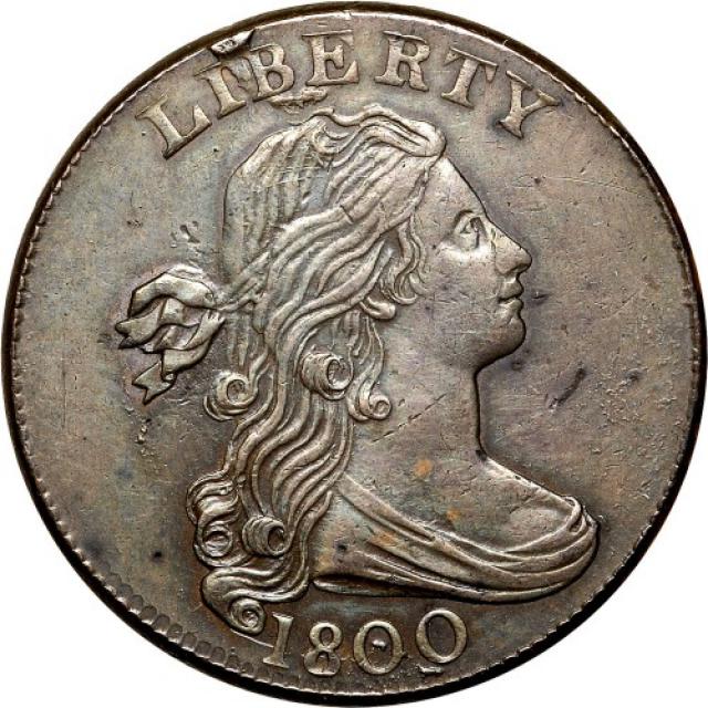 Монета Draped Bust Cent, 1 цент 1800, США, США