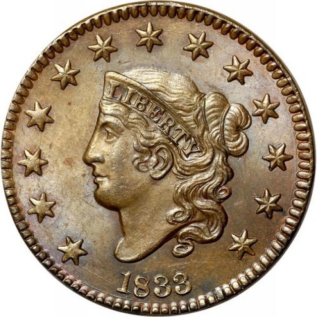 1 цент 1833, США, США