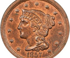 Монета Liberty Head Cent, 1 цент 1857, США, США