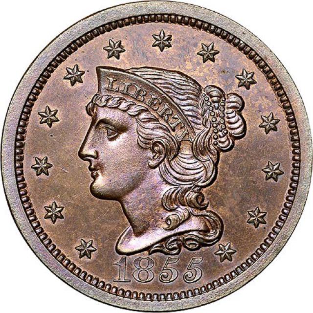 Монета Liberty Head Cent, 1 цент 1855, США, США