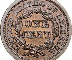 Монета Liberty Head Cent, 1 цент 1855, США, США