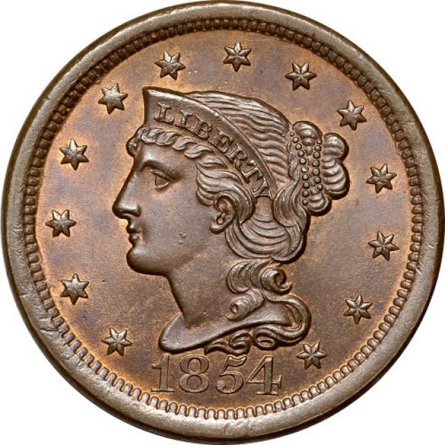 Монета Liberty Head Cent, 1 цент 1854, США, США