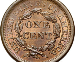 Монета Liberty Head Cent, 1 цент 1854, США, США