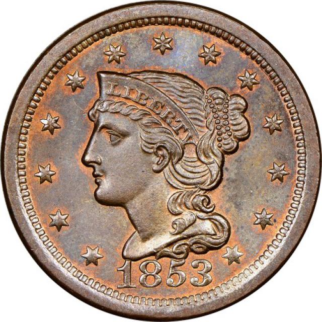 Монета Liberty Head Cent, 1 цент 1853, США, США