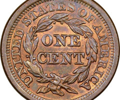 Монета Liberty Head Cent, 1 цент 1853, США, США