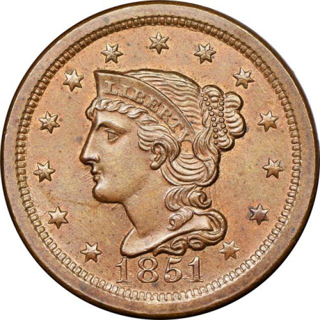 Монета Liberty Head Cent, 1 цент 1851, США, США