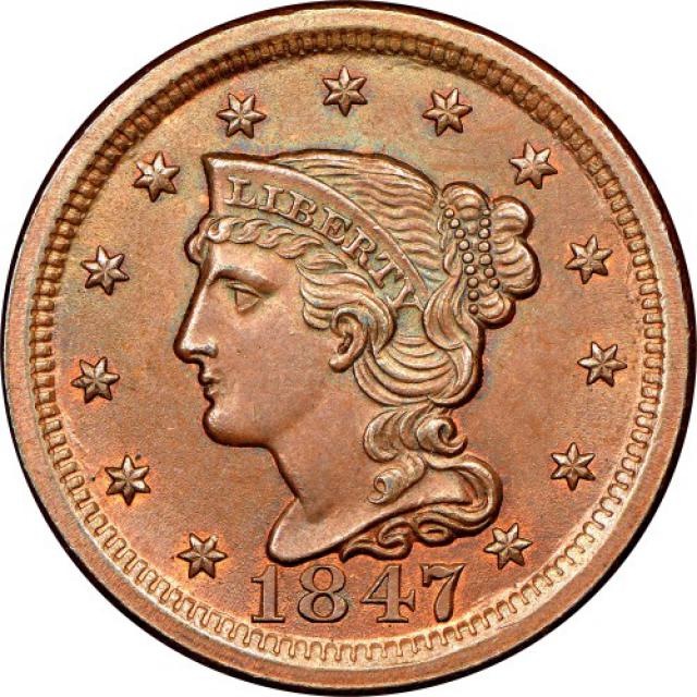 Монета Liberty Head Cent, 1 цент 1847, США, США