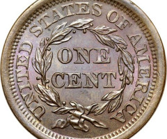 Монета Liberty Head Cent, 1 цент 1843, США, США