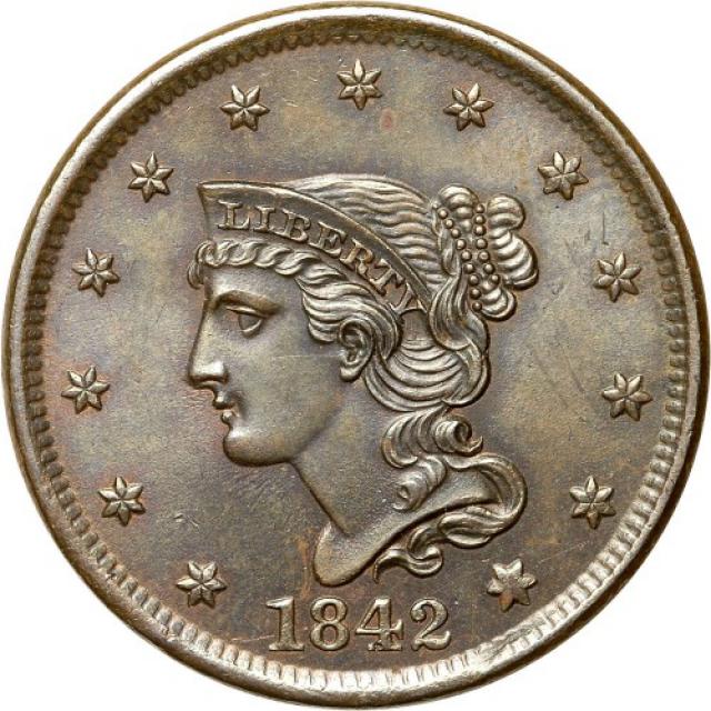 Монета Liberty Head Cent, 1 цент 1842, США, США