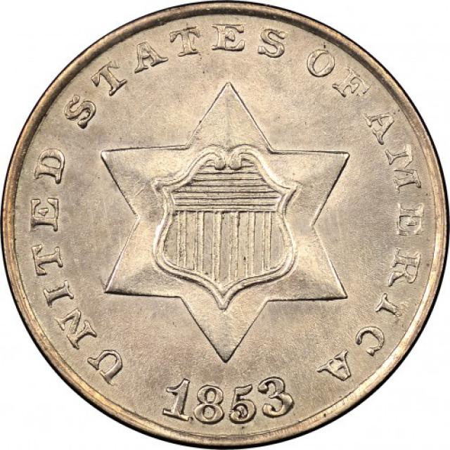 3 центи 1853, США, США