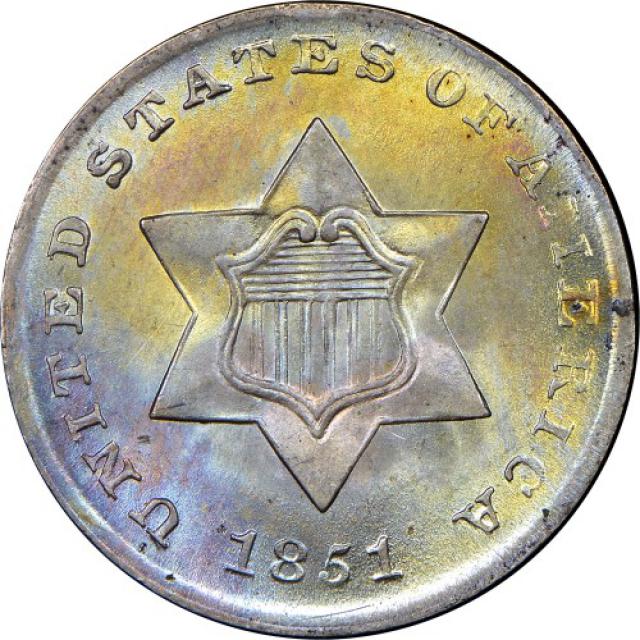 3 центи 1851, США, США