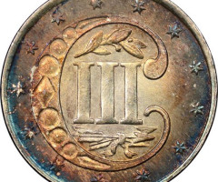 3 центи 1858, США, США