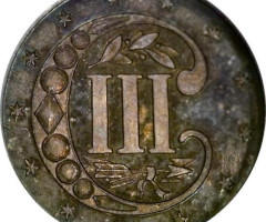 3 центи 1855, США, США
