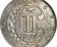 3 центи 1854, США, США