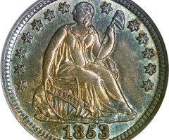 Монета Seated Liberty Half Dime, ½ дайма 1853, США, США