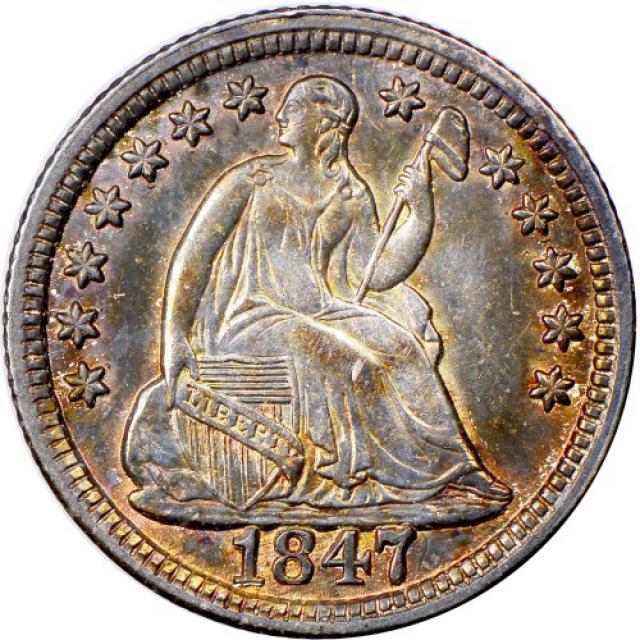 Монета Seated Liberty Half Dime, ½ дайма 1847, США, США
