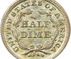 Монета Seated Liberty Half Dime, ½ дайма 1845, США, США