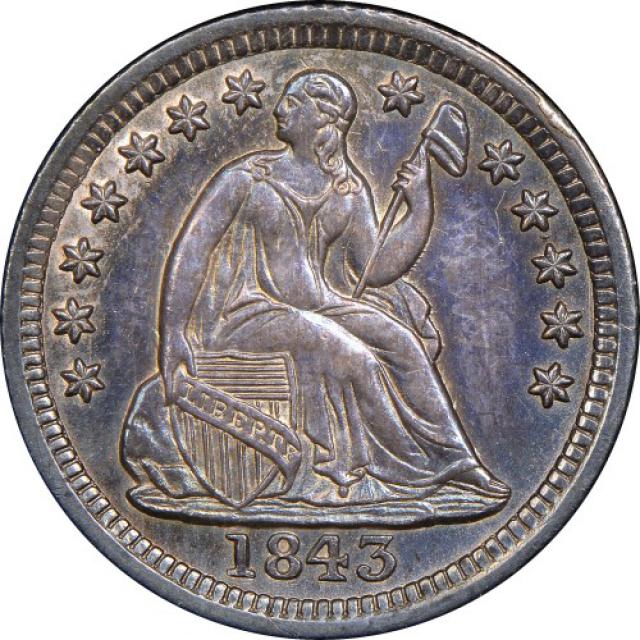 Монета Seated Liberty Half Dime, ½ дайма 1843, США, США