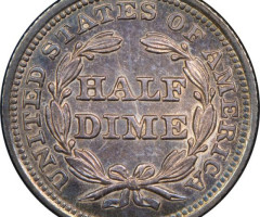 Монета Seated Liberty Half Dime, ½ дайма 1843, США, США