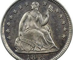 Монета Seated Liberty Half Dime, ½ дайма 1841, США, США