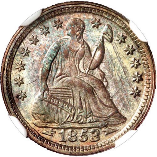 Монета Seated Liberty Half Dime, ½ дайма 1853, США, США