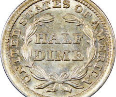 Монета Seated Liberty Half Dime, ½ дайма 1857, США, США