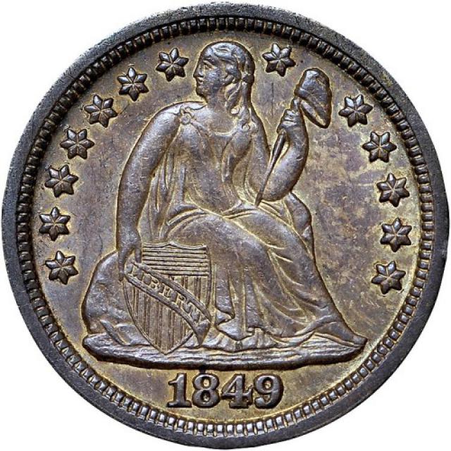 Монета Seated Liberty Dime, 1 дайм 1849, США, США