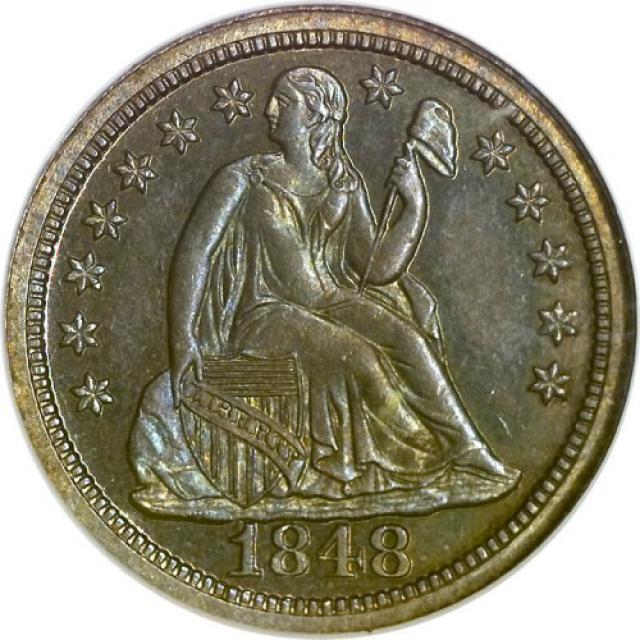 Монета Seated Liberty Dime, 1 дайм 1848, США, США