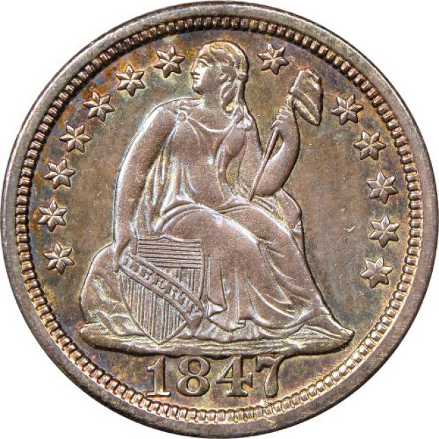 Монета Seated Liberty Dime, 1 дайм 1847, США, США